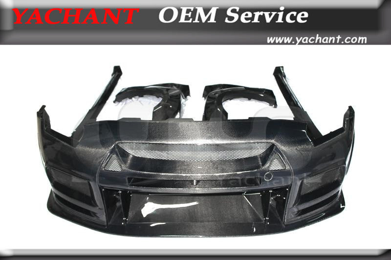 Carbon Fiber Wide Body Kit Fit For 08-13 R35 GTR  GT-R 35 CBA DBA TP Style Wide Body Kit Front Bumper Side Skirts Front Fender
