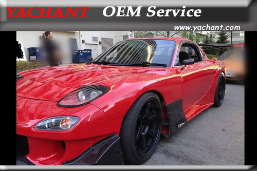 Car-Styling Portion Carbon Fiber Glass FRP Bodykits Fit For 92-97 RX7 FD3S RE-GT Style Bodykit Bumper Skirts Fender Diffuser