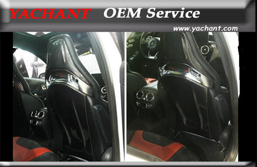 Car-Styling Full Carbon Fiber Seat Back Cover Trim Fit For 2015-2016 MB W205 C63 Seat Back Cover