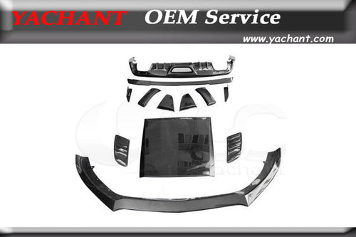 Carbon Fiber Bodykits Fit For 14-16 Mustang Roush Style Body Kit Front Lip Side Skirt Winglets Scoop Rear Diffuser Spoiler 12Pcs
