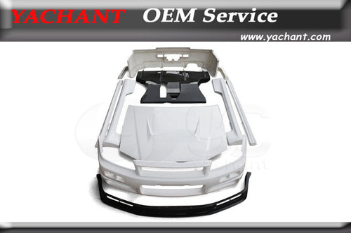 Car-Styling Full FRP Fiber Glass Bodykits Fit For 99-00 Skyline R34 GTT 2D 4D GTR Conversion Body Kit Bumpers Lip Skirts Hood