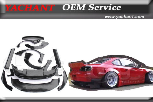 Car-Styling Fiber Glass FRP Bodykit Fit For 89-94 180SX RPS13 Rocket Bunny Wide Body Style Bumper Fender Spoiler Diffuser Kits