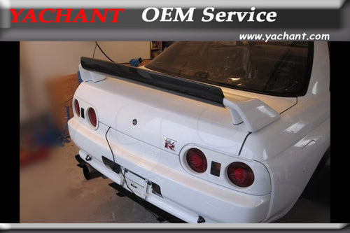 Car-Styling Carbon Fiber FRP Rear Wing Fit For 89-94 Skyline R32 GTR OEM Rear Spoiler Fujimura Style Rocket Dancer Gurney Flap