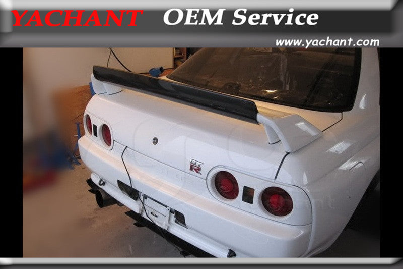 Car-Styling Carbon Fiber FRP Rear Wing Fit For 89-94 Skyline R32 GTR OEM Rear Spoiler Fujimura Style Rocket Dancer Gurney Flap