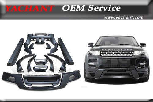 Car-Styling Fiber Glass FRP Body Kit Fit For 11-14 Range Rover Evoque HM Style Bodykit Front Lip Flares Rear Diffuser Side Skirt
