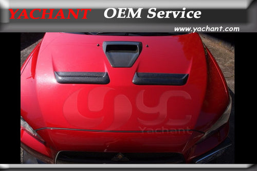 Car-Styling FRP Fiber Glass Front Hood Vents Fit For 2008-2012 Lancer Evolution EVO X EVO 10 CS Style Hood Vents
