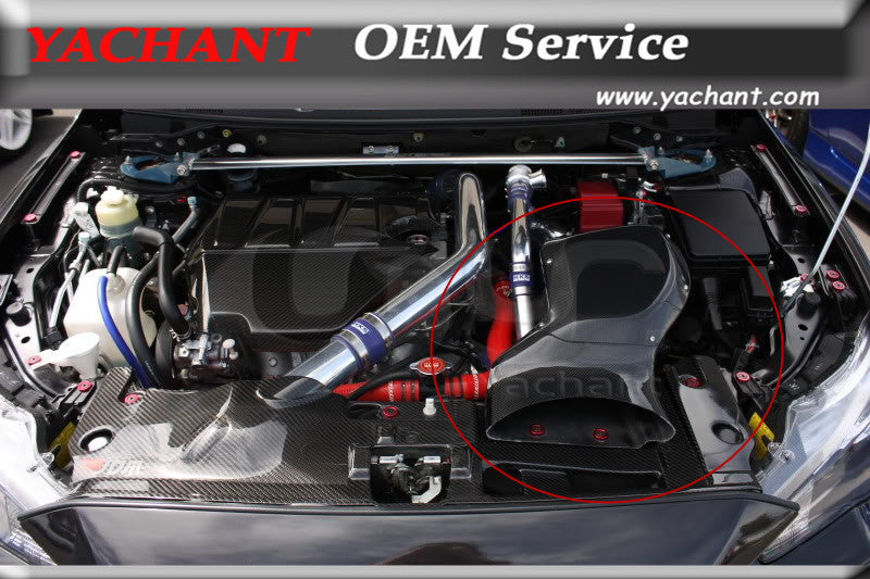 Carbon Fiber Air Intake Box Fit For 08-13 Mitsubishi Lancer Evolution X EVO X EVO 10 H KAISAI Style Air Box w/ Metal Fitting Kit