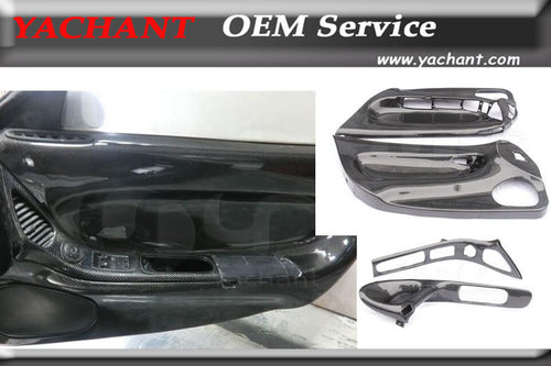 Car-Styling Carbon Fiber Inner Door Card Interior Trim 4Pcs Fit For 92-97 RX7 FD3S RHD Inner Door Pannel Replacement Handle Trim