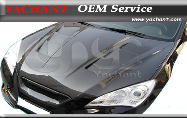 Carbon Fiber H2 Style  Hood Bonnet Fit For 2010-2011 Rohens Genesis Coupe