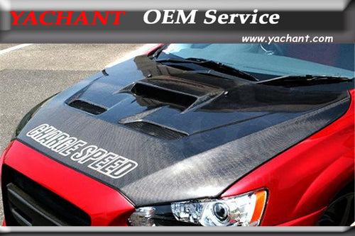 Car-Styling Auto Accessories Carbon Fiber Hood Bonnet Fit For 2008-2012 Lancer Evolution X EVO X EVO 10 CS T2 Style Hood Bonnet