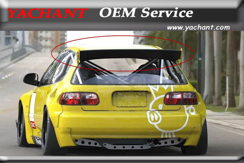 Car-Styling FRP Fiber Glass Roof Spoiler Fit For 1992-1995 Civic Hatchback (EG) Pandem Rocket Bunny Style Rear Roof Spoiler Wing