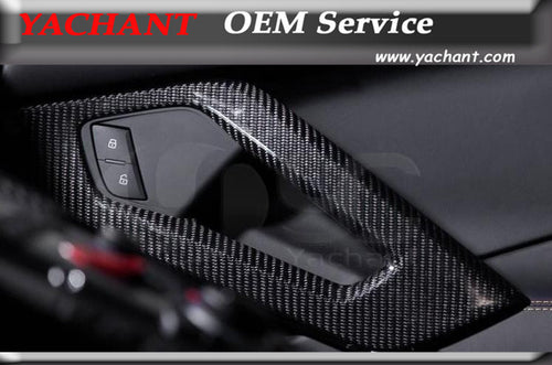 Car-Styling Dry Carbon Fiber Inner Door Handle Panel 2 Pcs Fit For 2011-2014 Aventador LP700 Inner Door Handle Panel