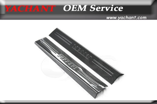 Car-Styling Full Carbon Fiber Door Sill 2Pcs Fit For 2012-2015 F12 Berlinetta Door Sill Kick Panel Plate Step Cover Trim