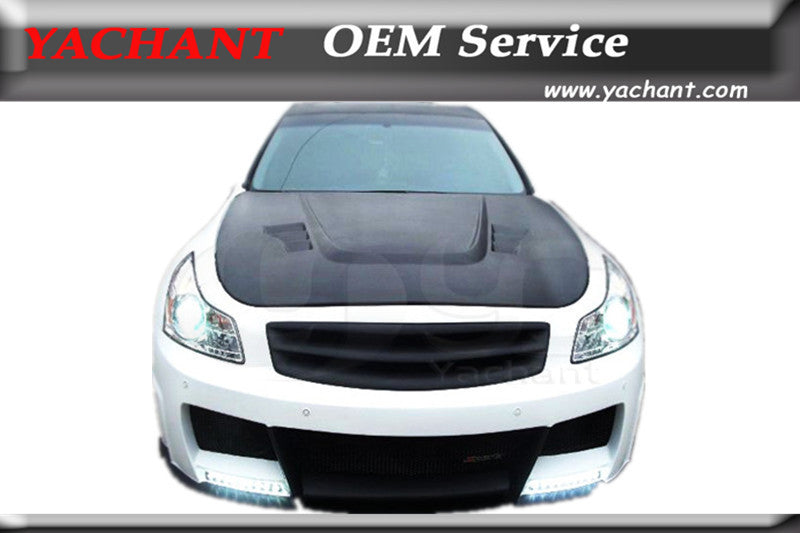 Car-Styling Carbon Fiber Front Hood Bonnet Fit For 07-15 Infiniti V36 G25 G35 G37 Q40 4D Sedan AUTOKITS-X Style Hood Bonnet
