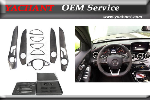 Car-Styling Dry Carbon Fiber Interior Trim Kit Fit For 2015-2016 W205 C63 Interior Trim Kit
