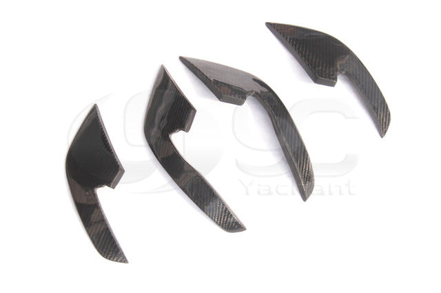 Car-Styling Carbon Fiber Front Bumper Lip Fit For 2013-2016 A6 S6 RS6 RS6-Conversion Front Bumper ABT Style Canards Front Lip