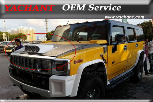Car-Styling Auto Accessories Fiber Glass FRP Bonnet Scoop Fit For 2003-2009 Hummer H2 Branew Style Front Hood Scoop