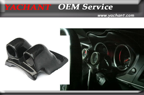 Car-Styling Carbon Fiber Interior Fit For 08-12 Lancer Evolution X EVO X EVO 10 Steering Wheel Twin Gauge Pod 52mm or 60mm