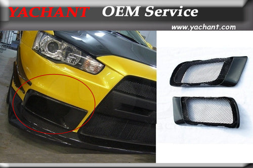 Car-Styling FRP Fiber Glass Air Ducts Fit For 2008-2010 Lancer Evolution X EVO 10 EVOX RA Style Front Bumper Side Air Duct