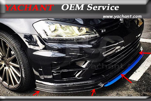 Carbon Fiber / FRP Kit Fit For 14-16 VW GOLF 7 VII MK7 MK VII R Rline Hatchback Pre-Facelift RZ Style Front Lip Spoiler Splitter