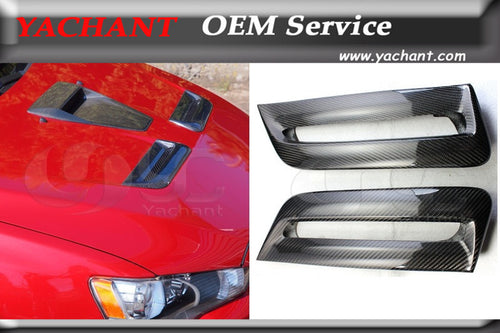 Car-Styling Carbon Fiber Front Hood Vents Fit For 2008-2012 Lancer Evolution EVO X EVO 10 CS Style Hood Vents