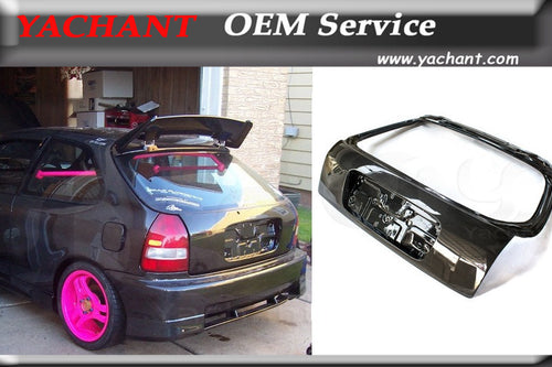 Car-Styling Auto Accessories Carbon Fiber Rear Trunk  Fit For 1996-2000 Civic EK 3DR Rear Hatch Tailgate