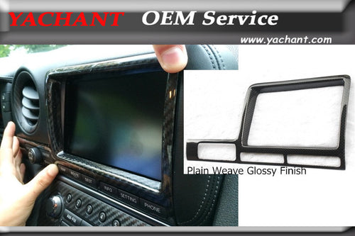 Car Styling Dry Carbon Fiber Plain Weave Glossy Finish Trim Fit For 2008-2010 R35 GTR CBA LHD RSW Style Monitor Cover